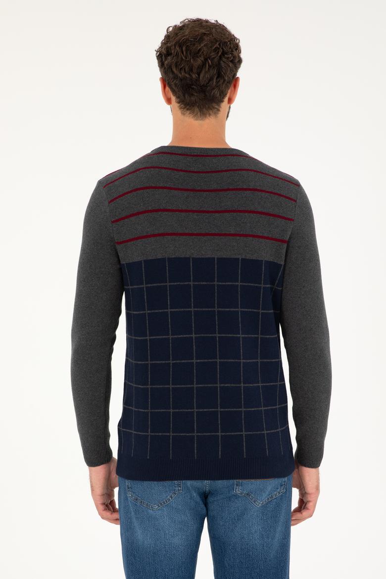 Erkek Lacivert Bisiklet Yaka Kazak - 50271032003