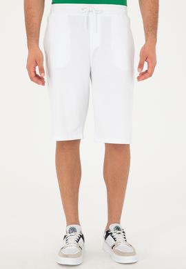 Erkek Beyaz Örme Şort - 50282003008