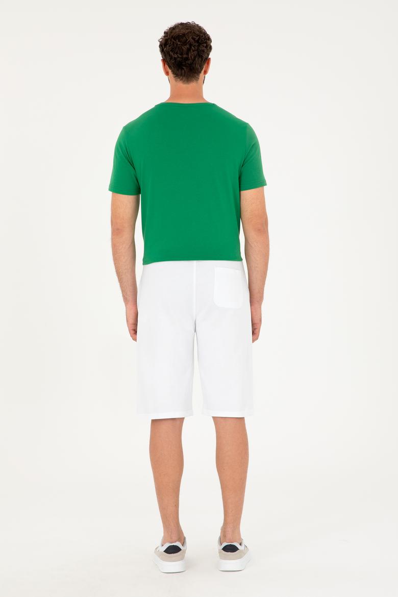 Erkek Beyaz Örme Şort - 50282003008