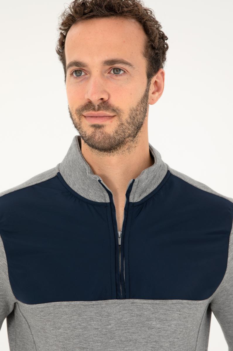 Erkek Gri Melanj Sweatshirt