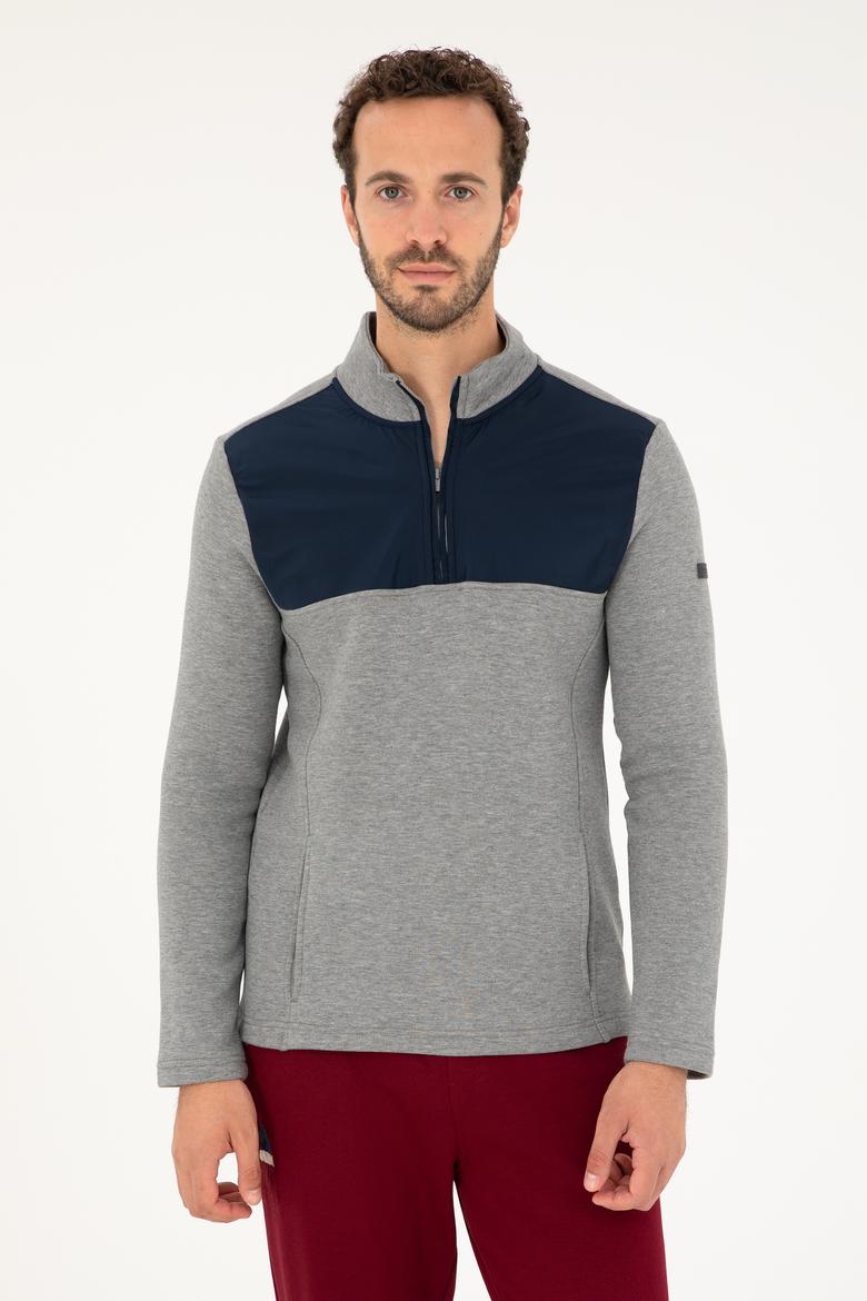 Erkek Gri Melanj Sweatshirt