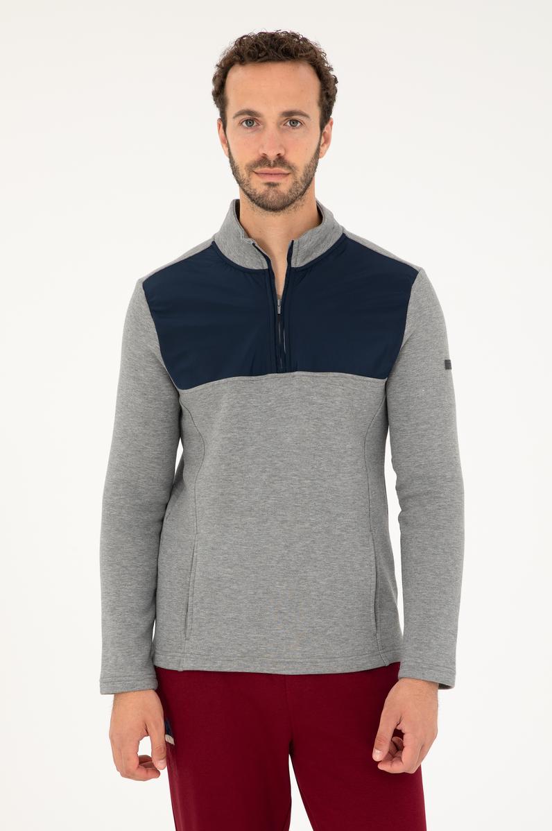 Erkek Gri Melanj Sweatshirt