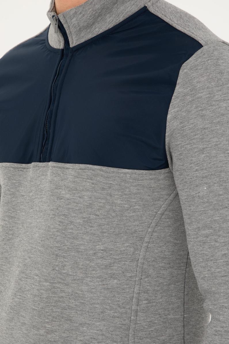 Erkek Gri Melanj Sweatshirt