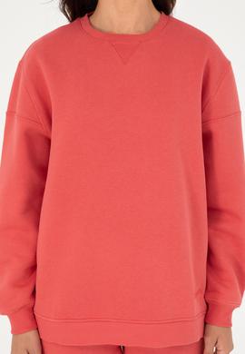 Kadın Nar Çiçeği Bisiklet Yaka Sweatshirt - 50297060020