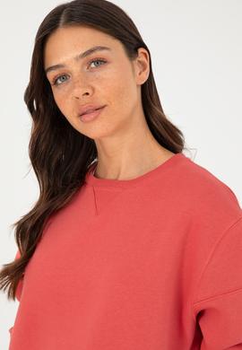 Kadın Nar Çiçeği Bisiklet Yaka Sweatshirt - 50297060020