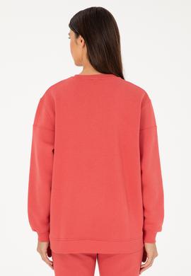 Kadın Nar Çiçeği Bisiklet Yaka Sweatshirt - 50297060020