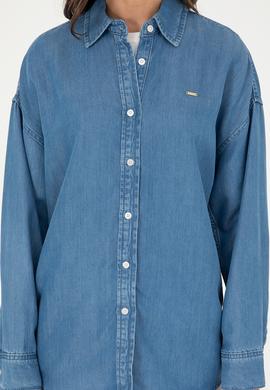 Kadın Açık Mavi Jean Gömlek - 50283538002