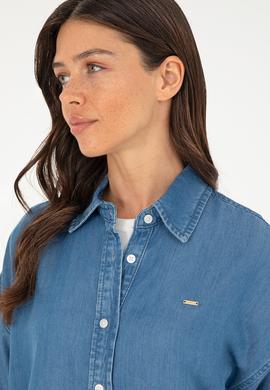 Kadın Açık Mavi Jean Gömlek - 50283538002