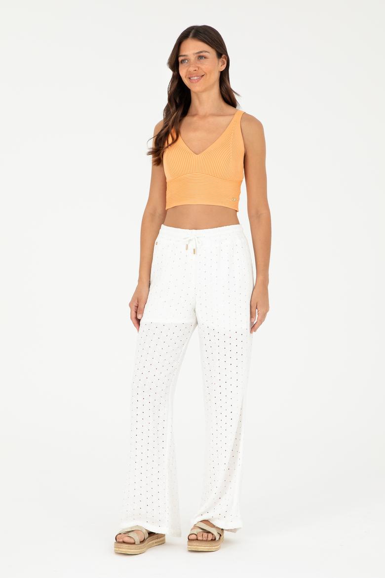 Kadın Ekru Kanvas Pantolon - 50282348004