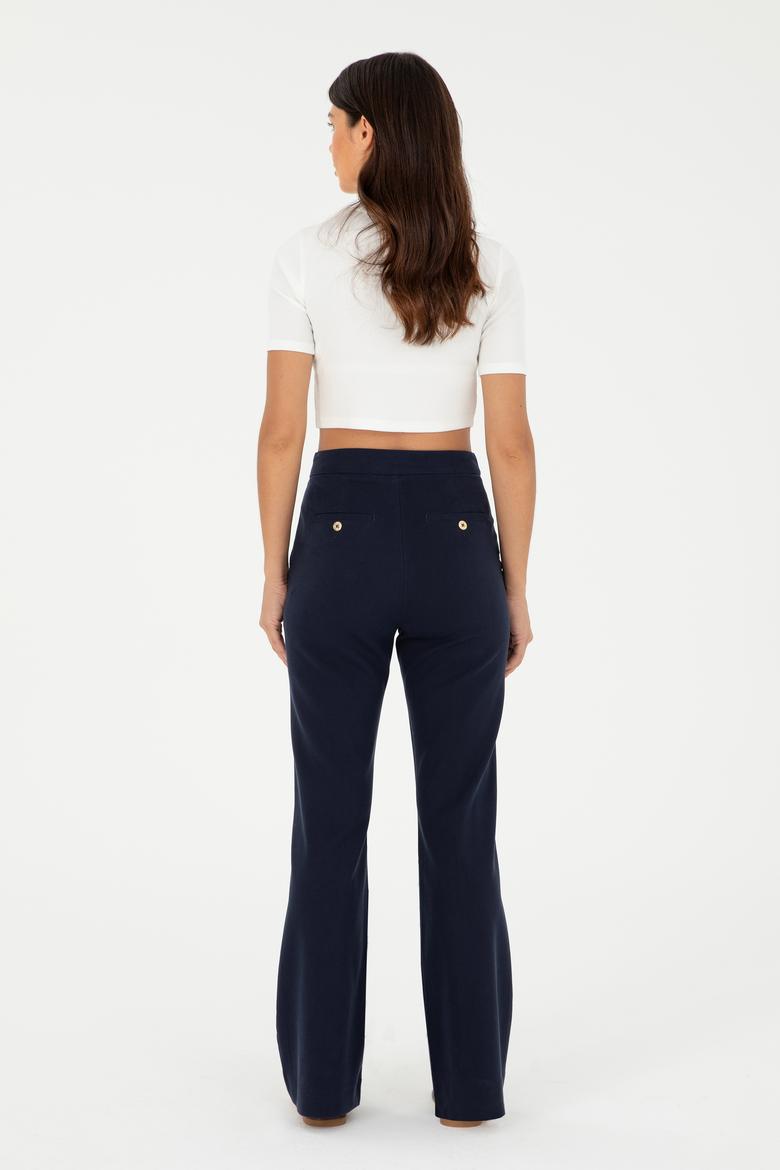 Kadın Lacivert Kanvas Pantolon - 50282487004