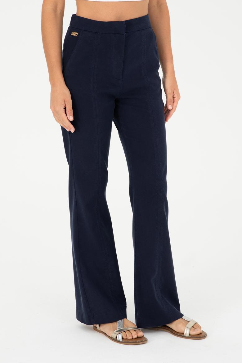 Kadın Lacivert Kanvas Pantolon - 50282487004