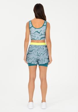 Kadın Koyu Yeşil Örme Şort - 50284298004