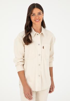 Kadın Bej Jean Gömlek - 50283864004