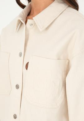 Kadın Bej Jean Gömlek - 50283864004