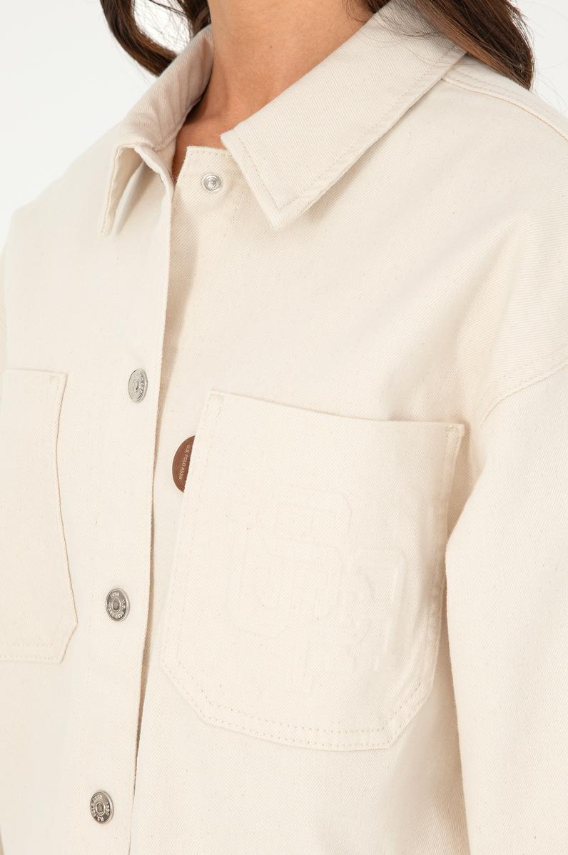 Kadın Bej Jean Gömlek