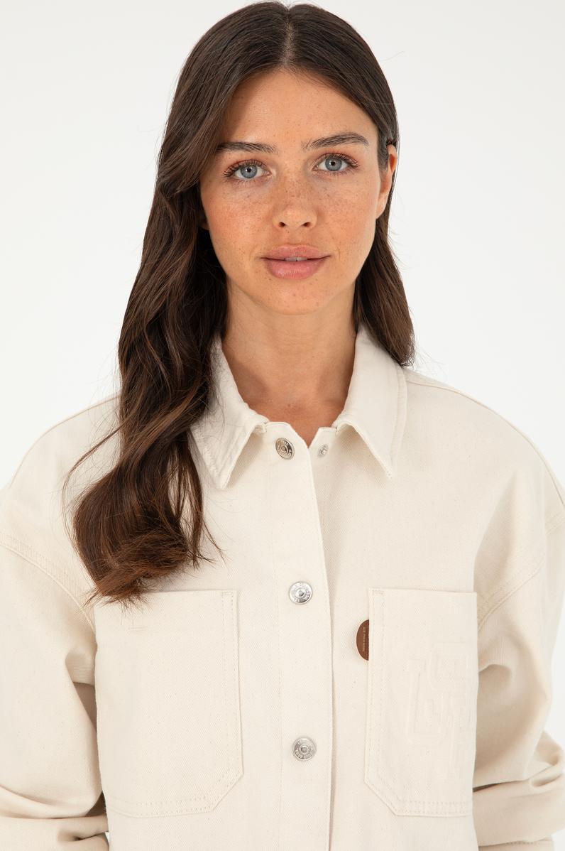 Kadın Bej Jean Gömlek