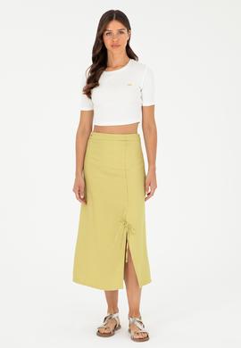 Kadın Fıstık Yeşili Dokuma Etek - 50281741002