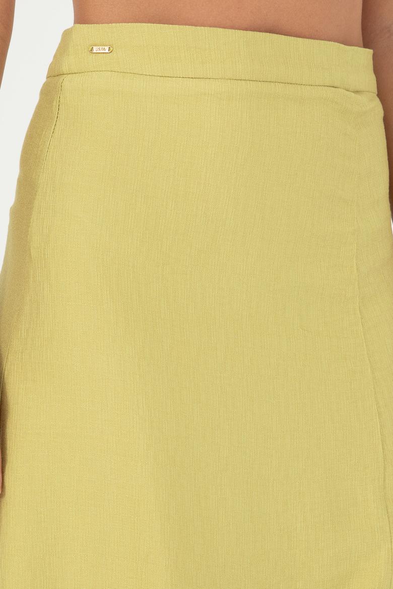 Kadın Fıstık Yeşili Dokuma Etek - 50281741002