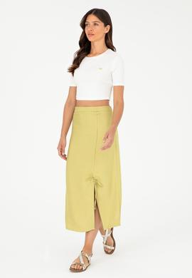 Kadın Fıstık Yeşili Dokuma Etek - 50281741002