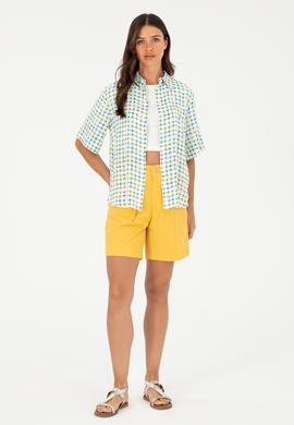 Kadın Safran Dokuma Şort - 50285242011