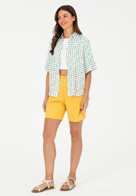 Kadın Safran Dokuma Şort - 50285242011