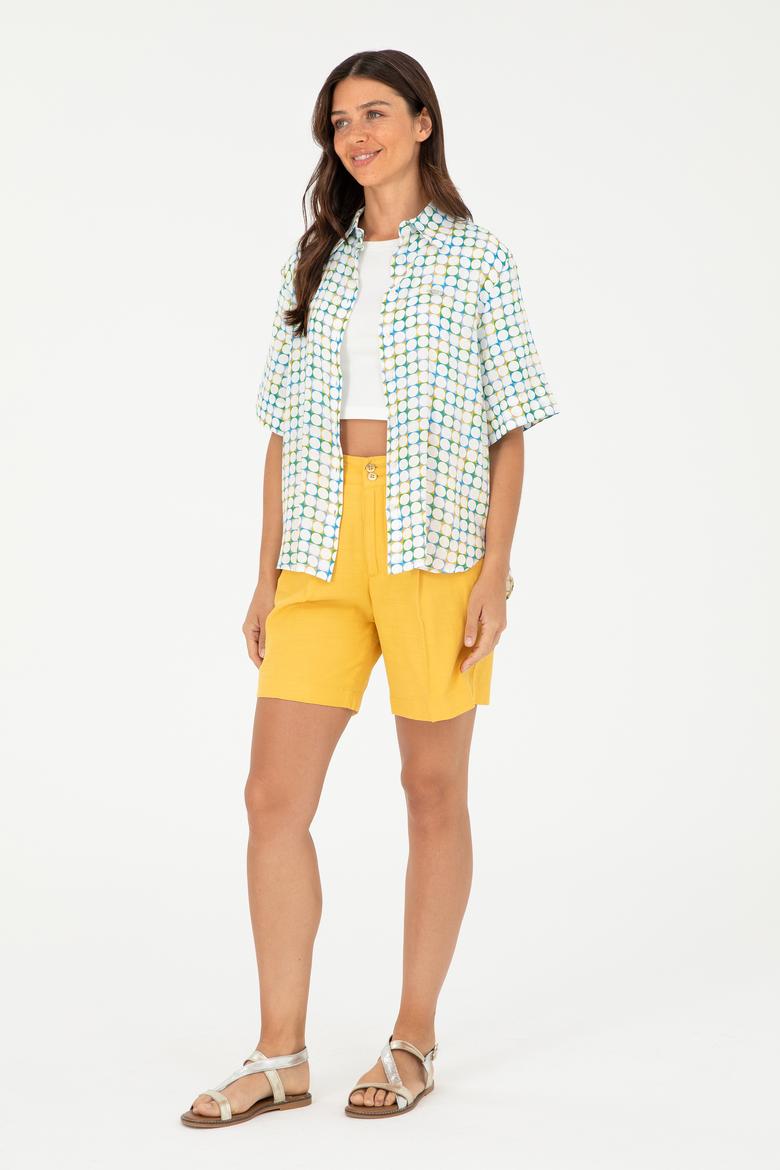 Kadın Safran Dokuma Şort - 50285242011