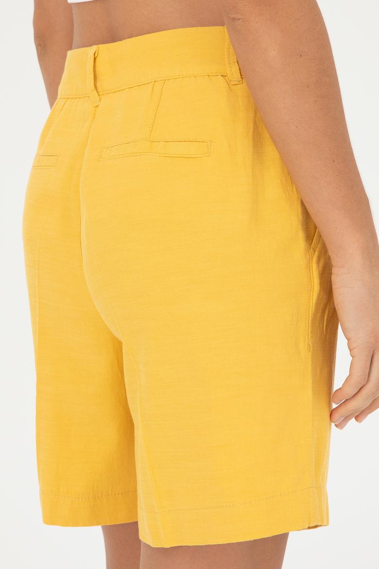 Kadın Safran Dokuma Şort - 50285242011