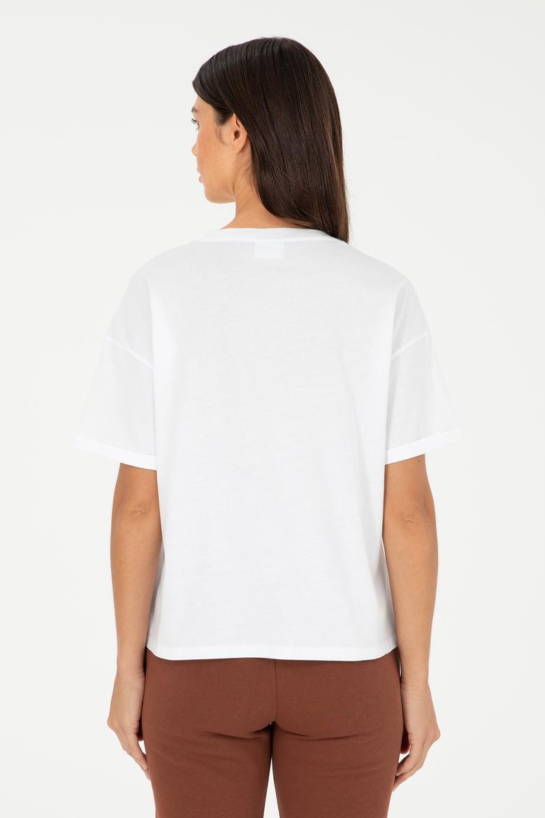 Kadın Beyaz Tişört - 50294749016