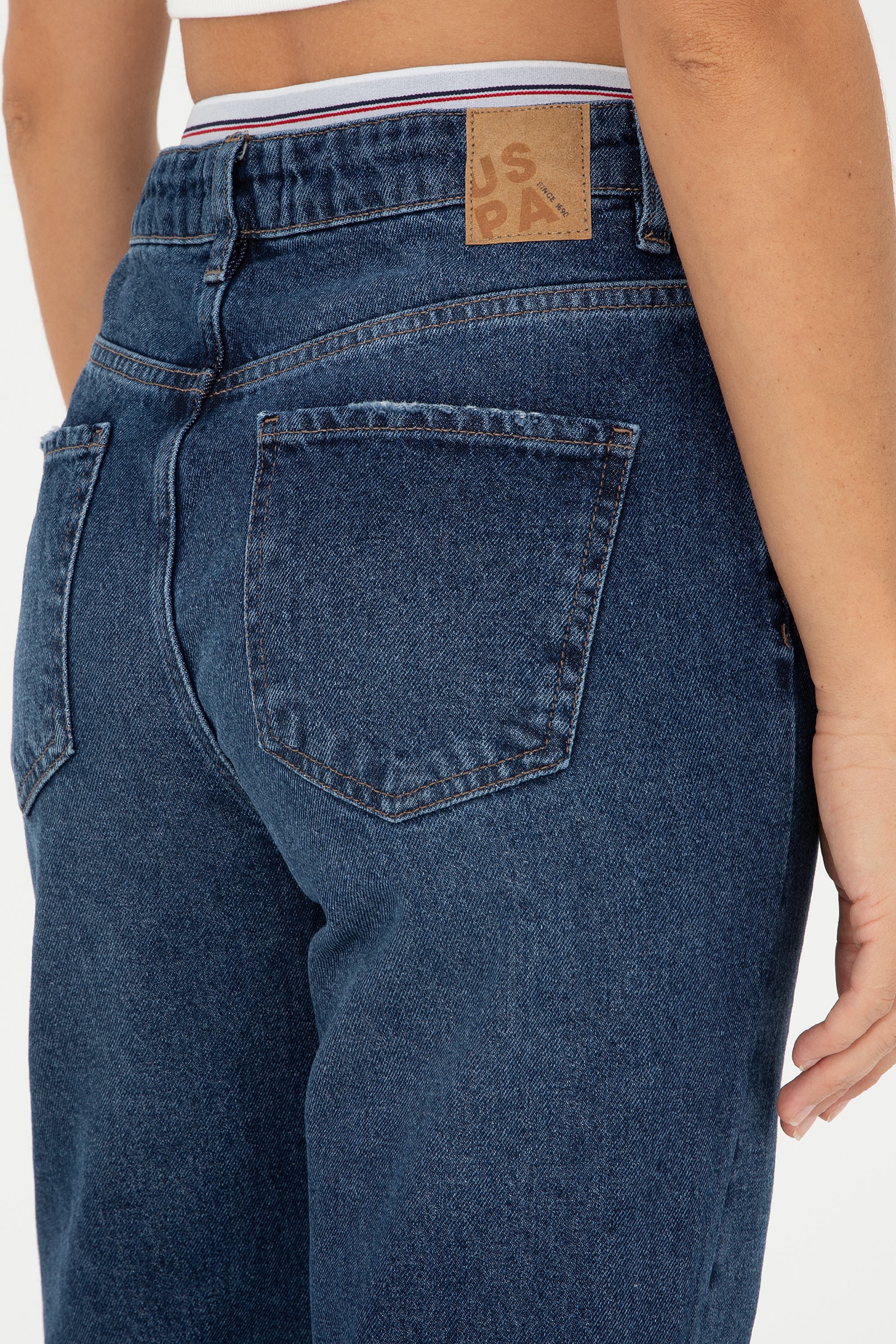 Kadın Koyu Mavi Jean Pantolon - Image 6