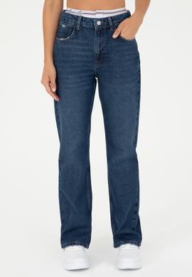 Kadın Koyu Mavi Jean Pantolon - 50282823004