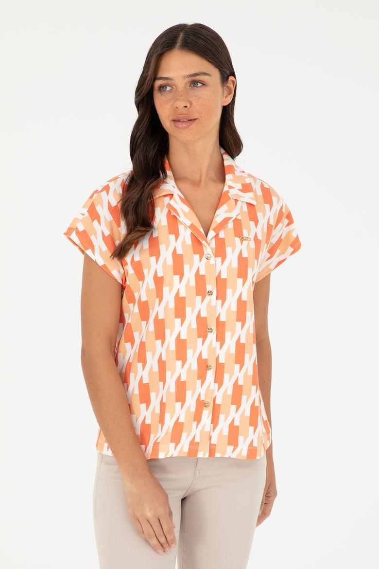 Kadın Pudra Örme Gömlek