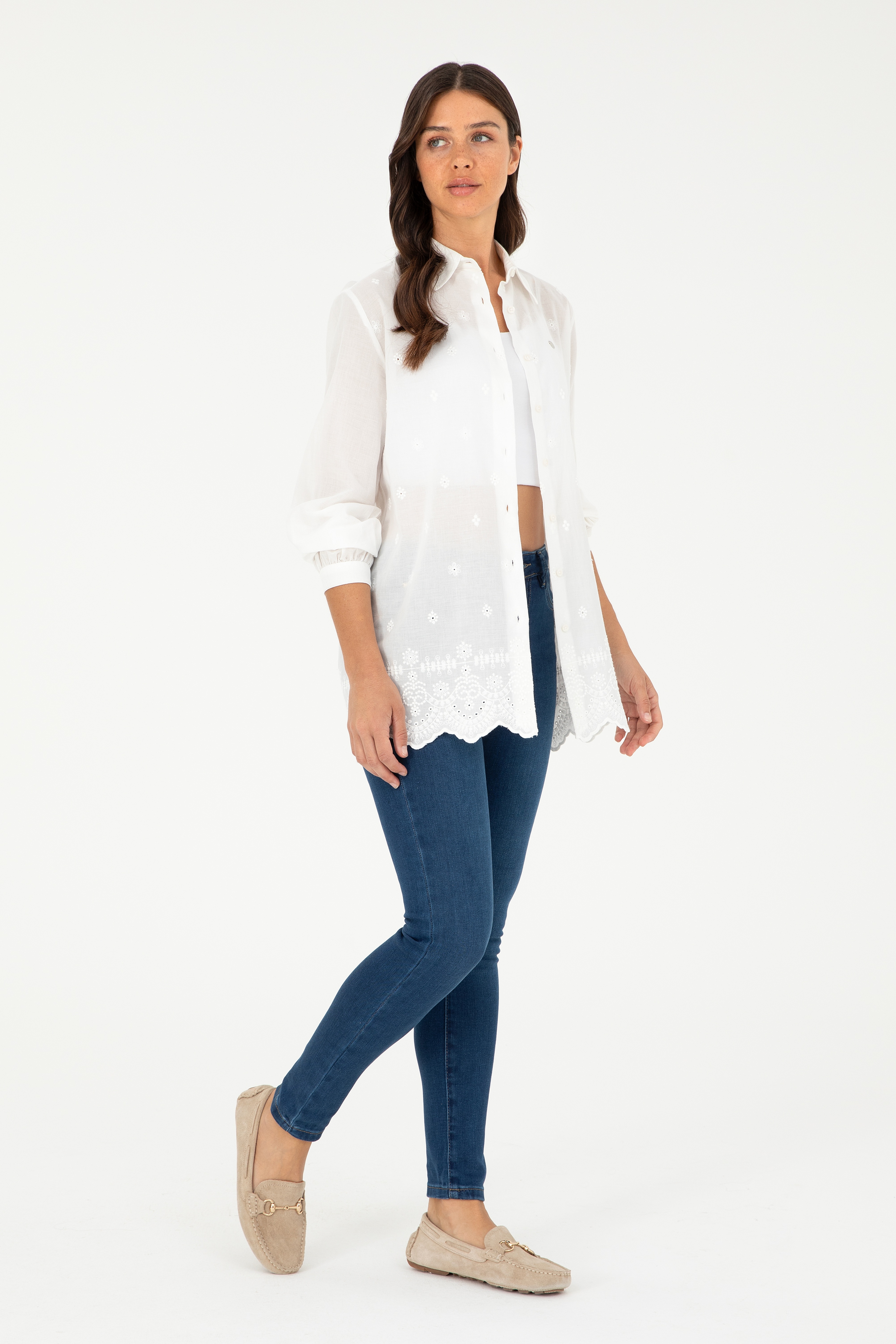 Kadın Koyu Mavi Skinny Fit Jean Pantolon - Image 1