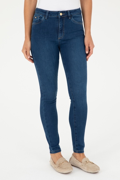 Kadın Koyu Mavi Skinny Fit Jean Pantolon