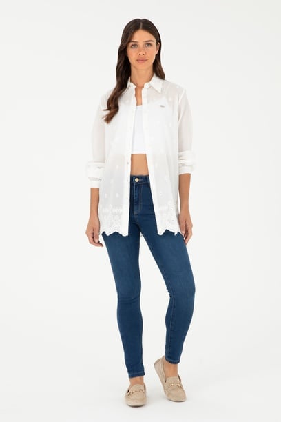 Kadın Koyu Mavi Skinny Fit Jean Pantolon