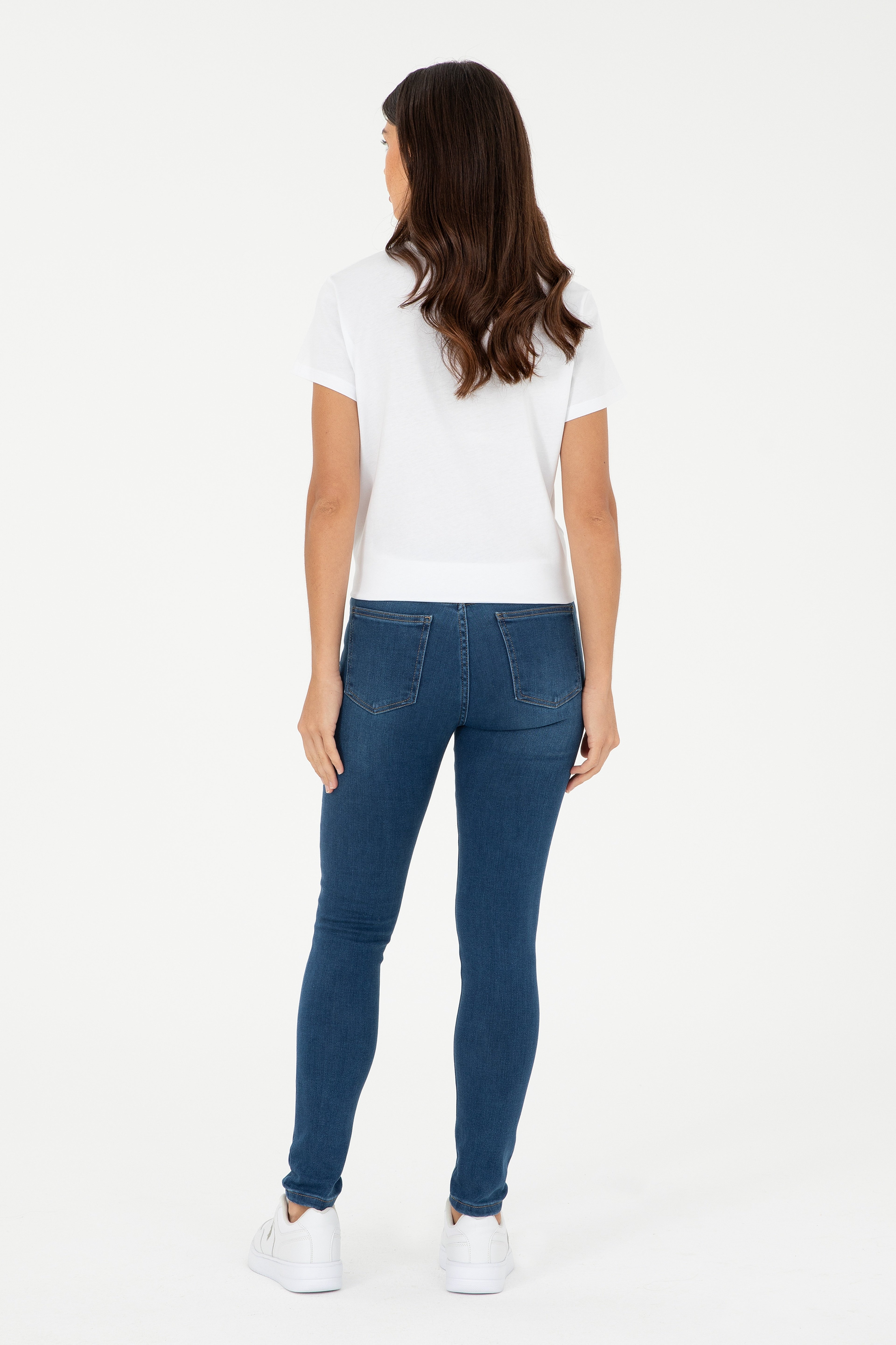 Kadın Koyu Mavi Skinny Fit Jean Pantolon