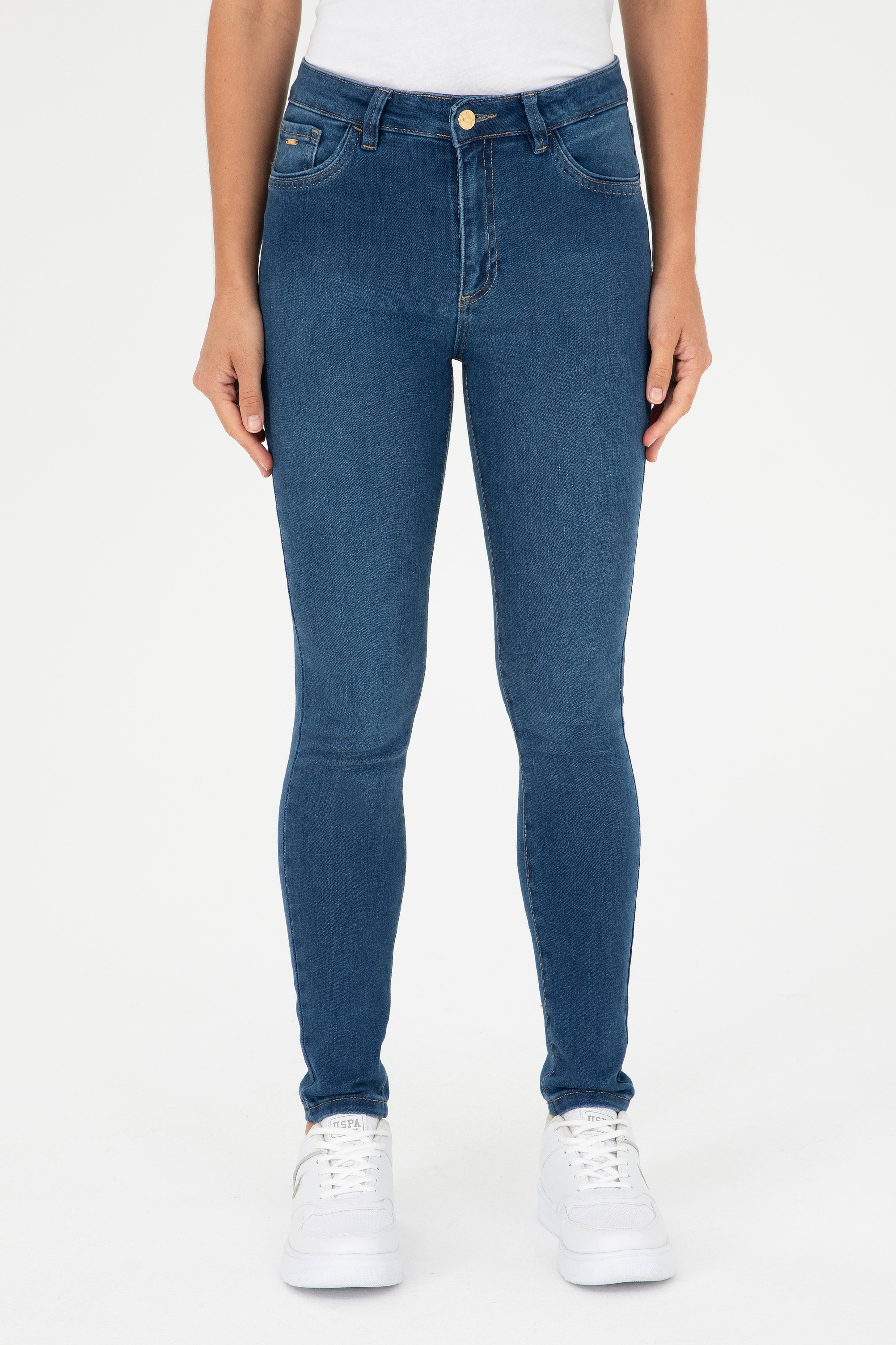 Kadın Koyu Mavi Skinny Fit Jean Pantolon - Image 2