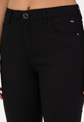 Kadın Siyah Toothpick Fit Kanvas Pantolon - 50281692009