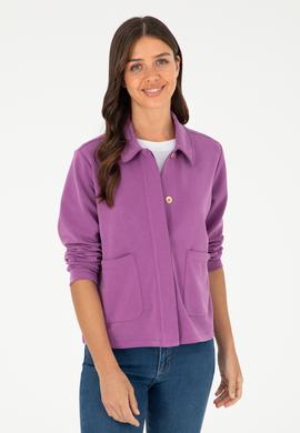 Kadın Mor Polo Yaka Sweatshırt - 50282884022