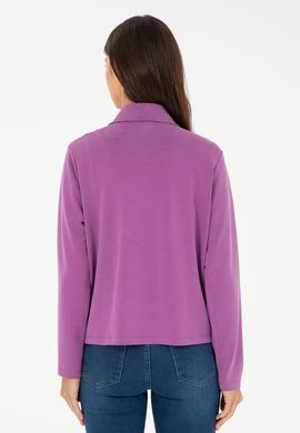 Kadın Mor Polo Yaka Sweatshırt - 50282884022