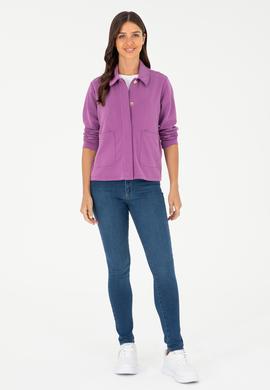 Kadın Mor Polo Yaka Sweatshırt - 50282884022