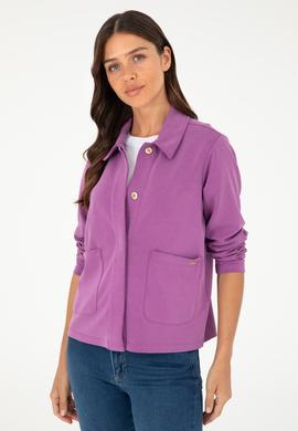 Kadın Mor Polo Yaka Sweatshırt - 50282884022