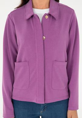 Kadın Mor Polo Yaka Sweatshırt - 50282884022