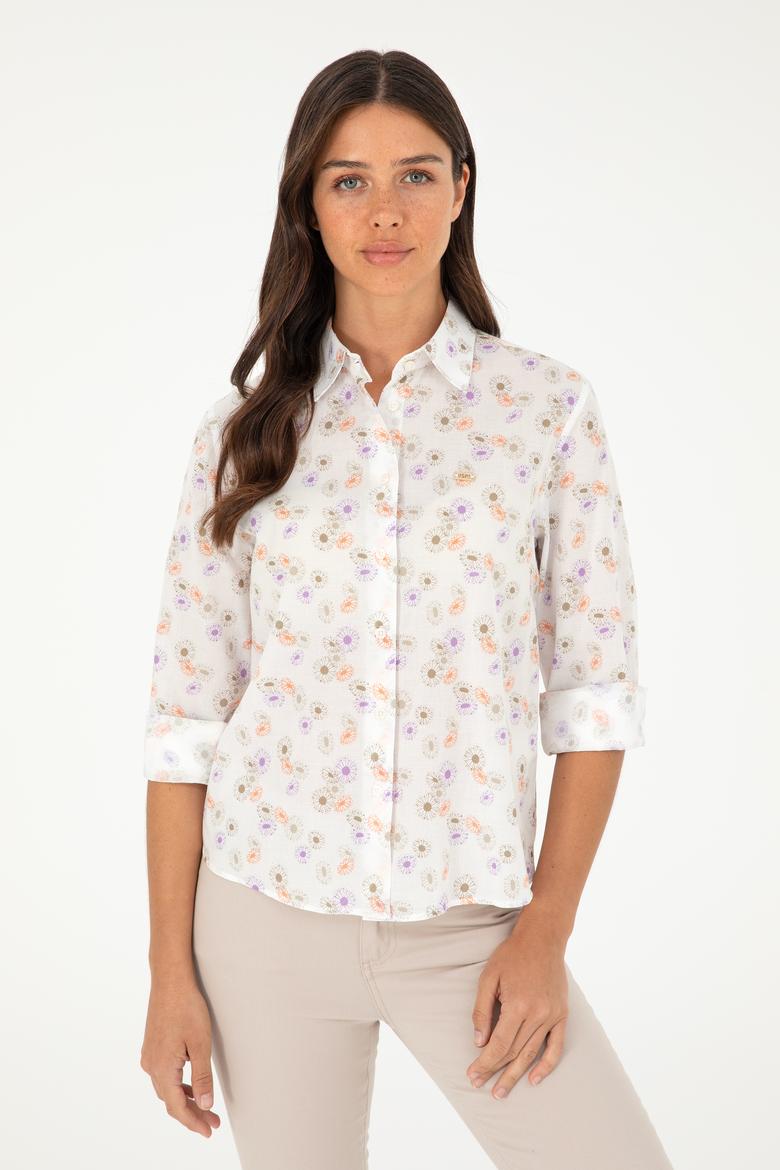 Kadın Haki Uzun Kollu Gömlek - 50280965005