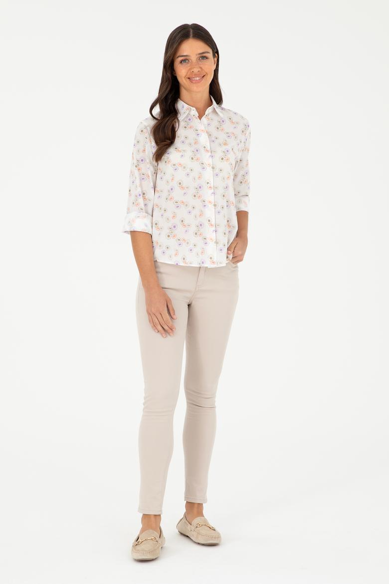 Kadın Haki Uzun Kollu Gömlek - 50280965005