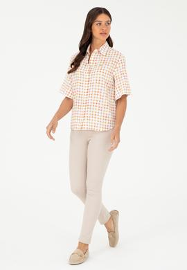 Kadın Nar Çiçeği Kısa Kollu Gömlek - 50283631023