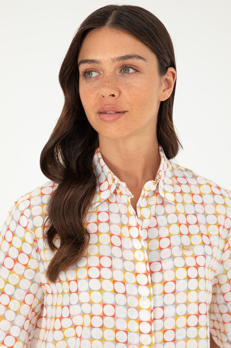 Kadın Nar Çiçeği Kısa Kollu Gömlek