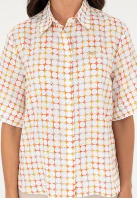 Kadın Nar Çiçeği Kısa Kollu Gömlek - 50283631023