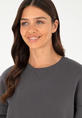 Kadın Antrasit Bisiklet Yaka Sweatshirt - 50297060005