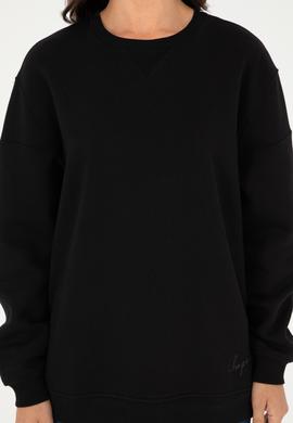 Kadın Siyah Bisiklet Yaka Sweatshirt - 50297060014