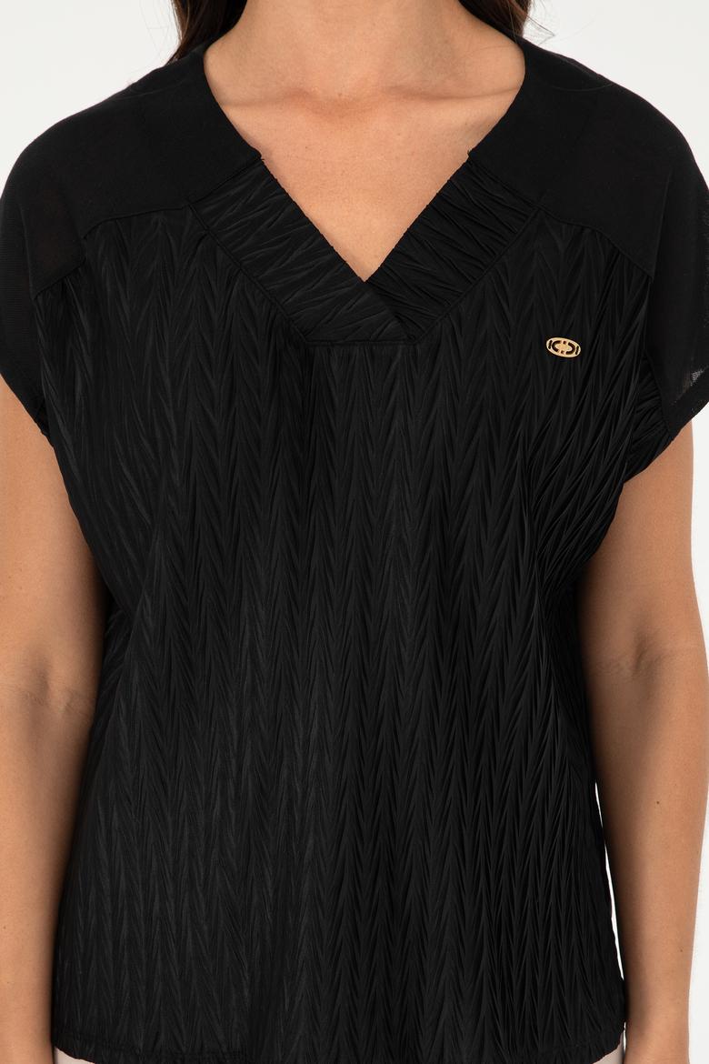 Kadın Siyah Tişört - 50281804021
